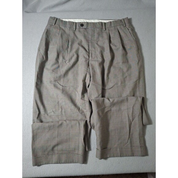 Ralph Lauren Polo Dress Pants Men's 36x30 Gray Checkered Pleated Preppy Casual - Picture 4 of 11